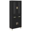 vidaXL Highboard Black Oak 69.5 x 34 x 180 cm Engineered Wood