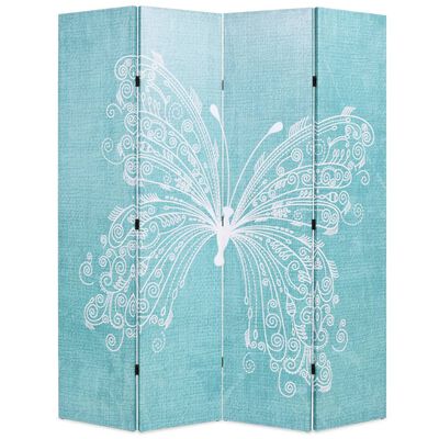 vidaXL Folding Room Divider 160x170 cm Butterfly Blue