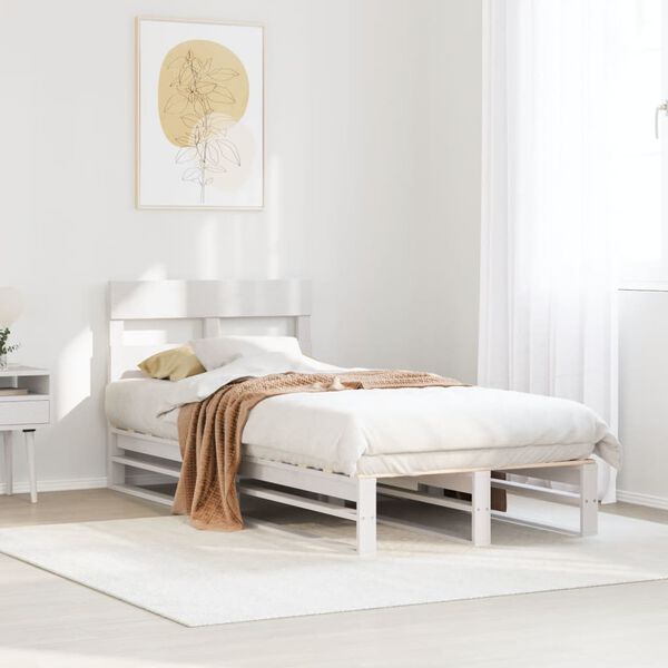 vidaXL Bed Frame without Mattress White 100x200 cm Solid Wood Pine