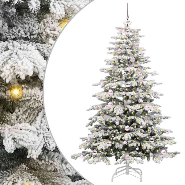 vidaXL Artificial Hinged Christmas Tree White 180 cm PE and PVC