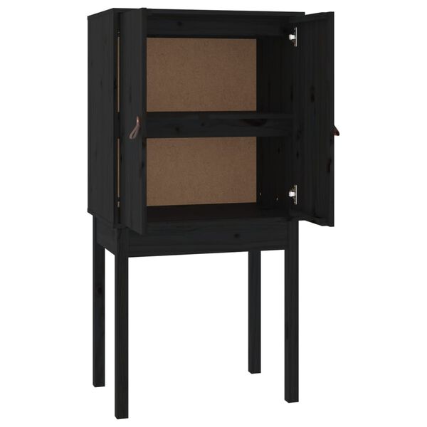 vidaXL Highboard Black 60x40x120 cm Solid Wood Pine