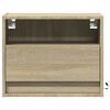 vidaXL Wall-mounted Bedside Cabinets with LED Lights 2 pcs Sonoma Oak