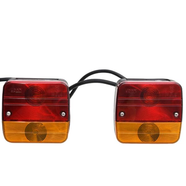 vidaXL Trailer Lights 2 pcs Red 10.5x7.5x10 cm 12V Classic Bulb