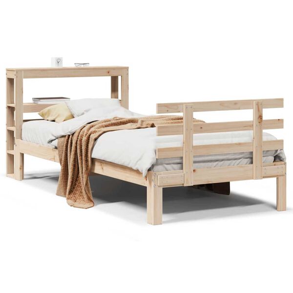 vidaXL Bed Frame with Headboard without Mattress 100x200 cm