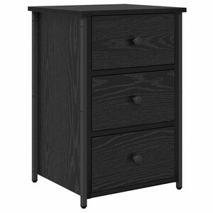 vidaXL Bedside Cabinet Black Oak 40 x 36 x 60 cm Solid Reclaim Wood