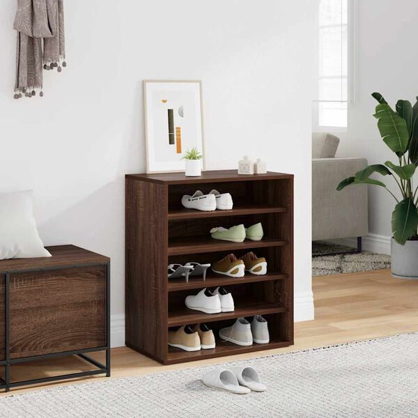 vidaXL Shoe Cabinet Brown Oak 60x35x70 cm Engineered Wood