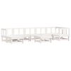 vidaXL 8 Piece Garden Lounge Set White Solid Wood Pine