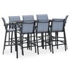 vidaXL 9 Piece Garden Bar Set Black and Grey