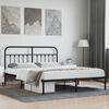 vidaXL Metal Bed Frame without Mattress with Headboard Black 180x200cm