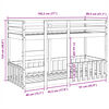 vidaXL Bunk Bed White 75x190 cm Solid Wood Pine