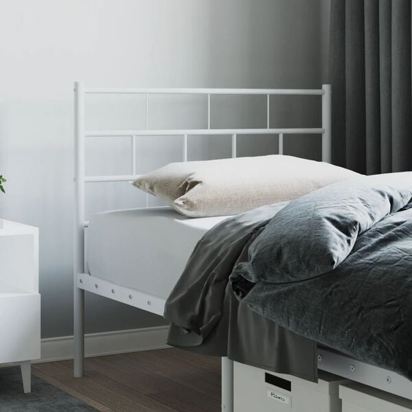 vidaXL Metal Replace Headboard White 90 cm