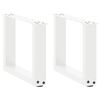 vidaXL Coffee Table Legs U-Shaped 2 pcs White 40x(30-31) cm Steel