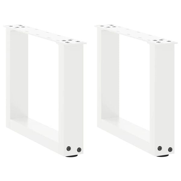 vidaXL Coffee Table Legs U-Shaped 2 pcs White 40x(30-31) cm Steel