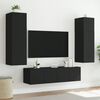 vidaXL TV Wall Cabinet with LED Lights Black 60x35x41 cm