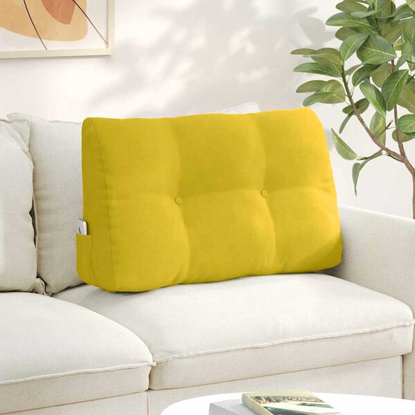 vidaXL Back Pillow Yellow 80 x 24 x 50 cm Velvet