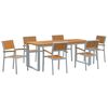 vidaXL Garden Dining Set 7 pcs Grey Solid Acacia Wood