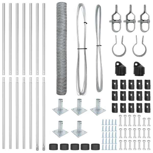 vidaXL Fence Post Silver 10 x 1.2 m (50 mm mesh) Steel