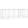 vidaXL Outdoor Dog Kennel Galvanised Steel with Roof 12.1 m&sup2;