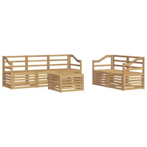 vidaXL Outdoor Sofa Set 6 pcs White Solid Acacia Wood