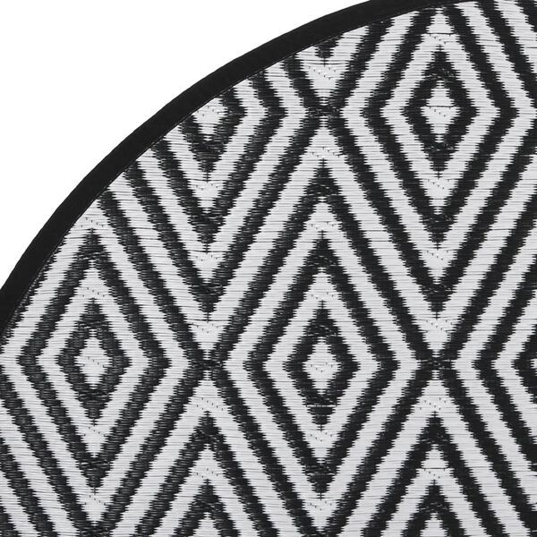 vidaXL Outdoor Carpet ARAKIL White and Black Ø120 cm PP