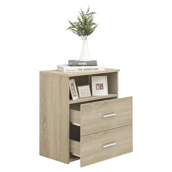 vidaXL Bed Cabinet Sonoma Oak 50x32x60 cm