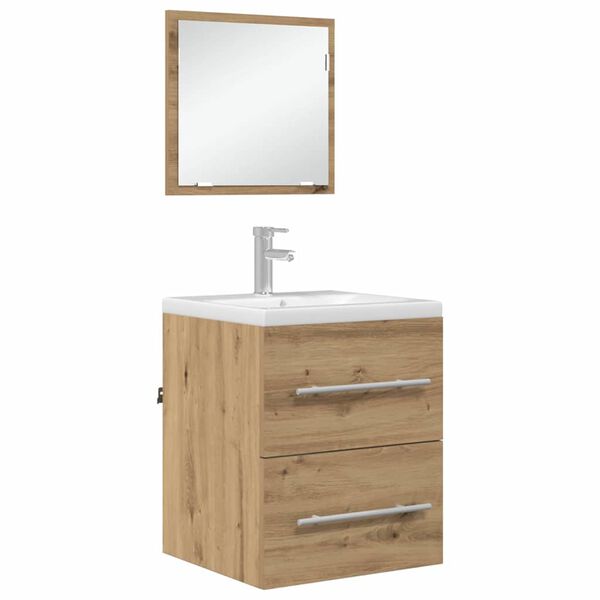 vidaXL Bathroom Furniture Set with Drawer Brown 41 x 38.5 x 48 cm