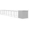 vidaXL Dog House with Run Light Grey 110x813x110 cm Galvanised Steel