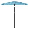 vidaXL Garden Parasol with Steel Pole Blue 223x223x213 cm