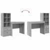 vidaXL Desk with Drawer 2 pcs Grey Sonoma