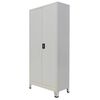 vidaXL Office Cabinet | Grey | Steel | Medium | Height-Adjustable Shelves