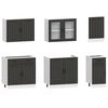vidaXL 7 Piece Kitchen Cabinet Set Kalmar Black Engineered Wood