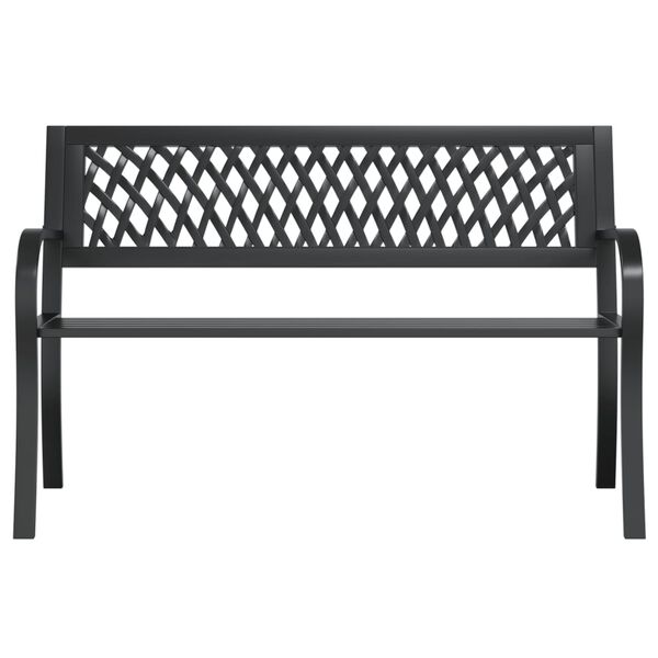 vidaXL Garden Bench Black 120 cm Steel
