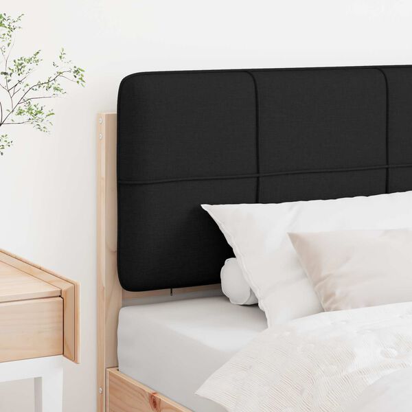 vidaXL Upholstered Headboard Brown and Black 75 cm Solid Pine Wood