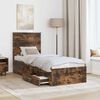 vidaXL Bed Frame Smoked Oak and Silver 70 x 190 cm Engineered Wood