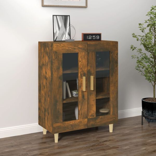 vidaXL Sideboard Smoked Oak 69.5x34x90 cm Engineered Wood