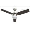 vidaXL Ceiling Fan with Light and Remote Control 108 cm Dark Brown
