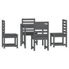 vidaXL 5 Piece Garden Dining Set Grey Solid Wood Pine