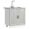 vidaXL Sink Base Cabinet Lucca 2 pcs Grey Sonoma Engineered Wood