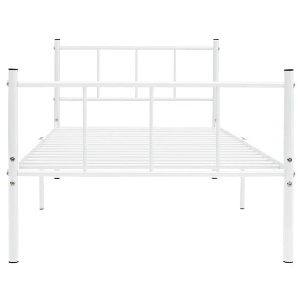 vidaXL Bed Frame without Mattress White Metal 90x200 cm