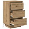 vidaXL Bedside Cabinet with LED Lights&nbsp;Artisan Oak 38x34x65 cm