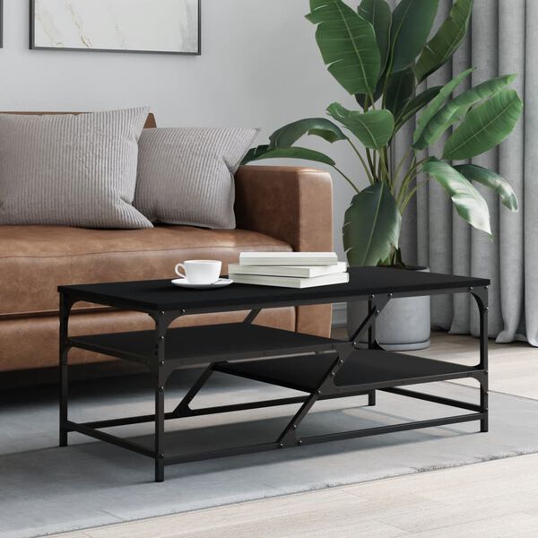 vidaXL Coffee Table Black 100x49x40 cm Engineered Wood