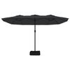 vidaXL Double-Head Garden Parasol with LEDs Black 449x265 cm