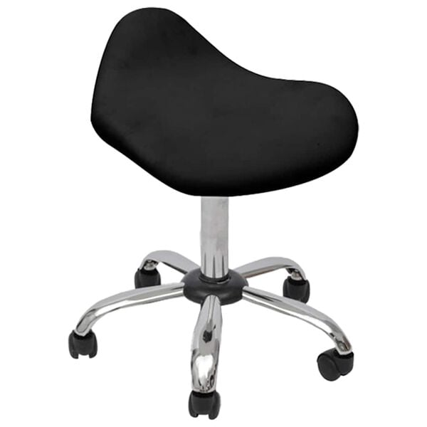 vidaXL Salon Spa Stool with Cushion Black 50 x 50 x (58.5-74.5) cm