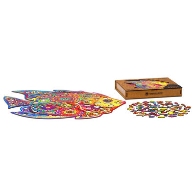 UNIDRAGON 700 Piece Wooden Jigsaw Puzzle Shining Fish Royal Size 57x45 cm