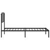 vidaXL Metal Bed Frame without Mattress with Headboard Black 90x200cm