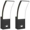 vidaXL Outdoor LED Wall Lights with Sensors 2pcs Black