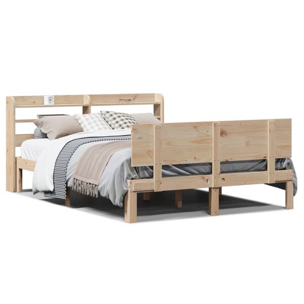 vidaXL Bed Frame with Headboard without Mattress 160x200 cm