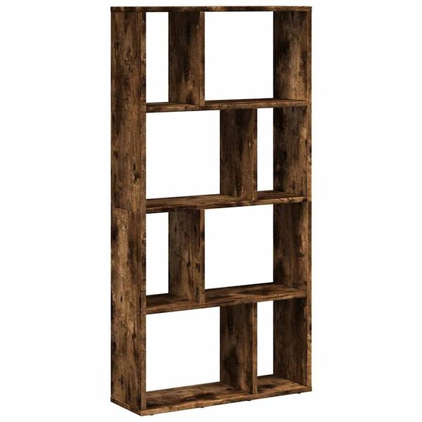 vidaXL Bookcase Smoked Oak 60x20x120.5 cm Engineered Wood