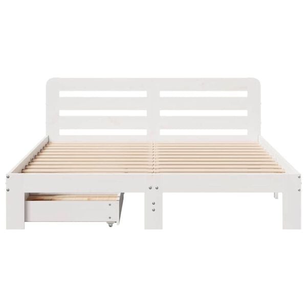 vidaXL Bed Frame without Mattress White 140x200 cm Solid Wood Pine