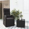 vidaXL 2 Piece Garden Lounge Set Black Poly Rattan&Steel